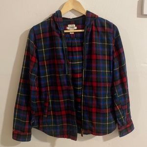 L.L. Bean Zip-up Hooded Flannel (XS)